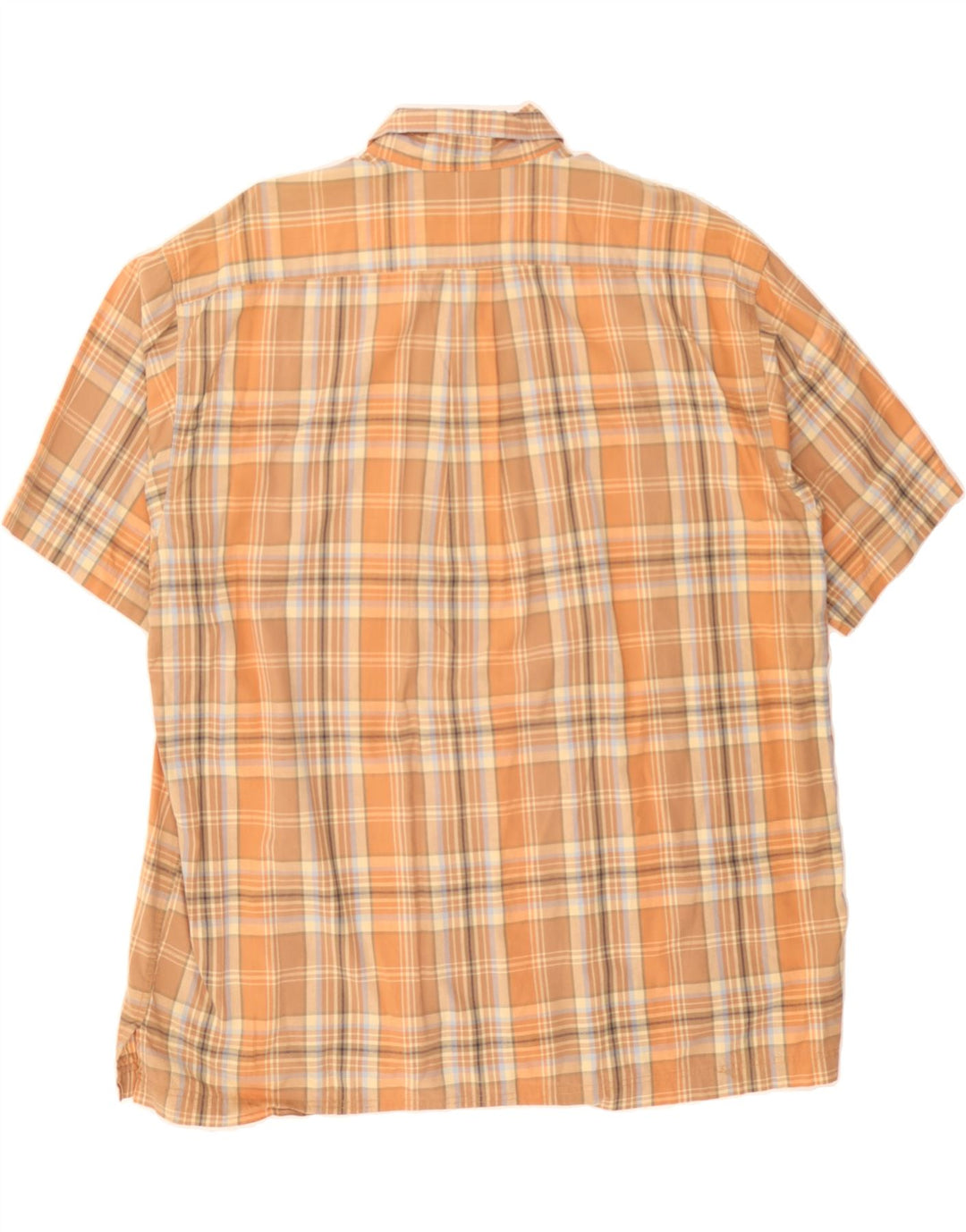 IZOD Mens Short Sleeve Shirt XL Orange Check Cotton Vintage Izod and Second-Hand Izod from Messina Hembry 