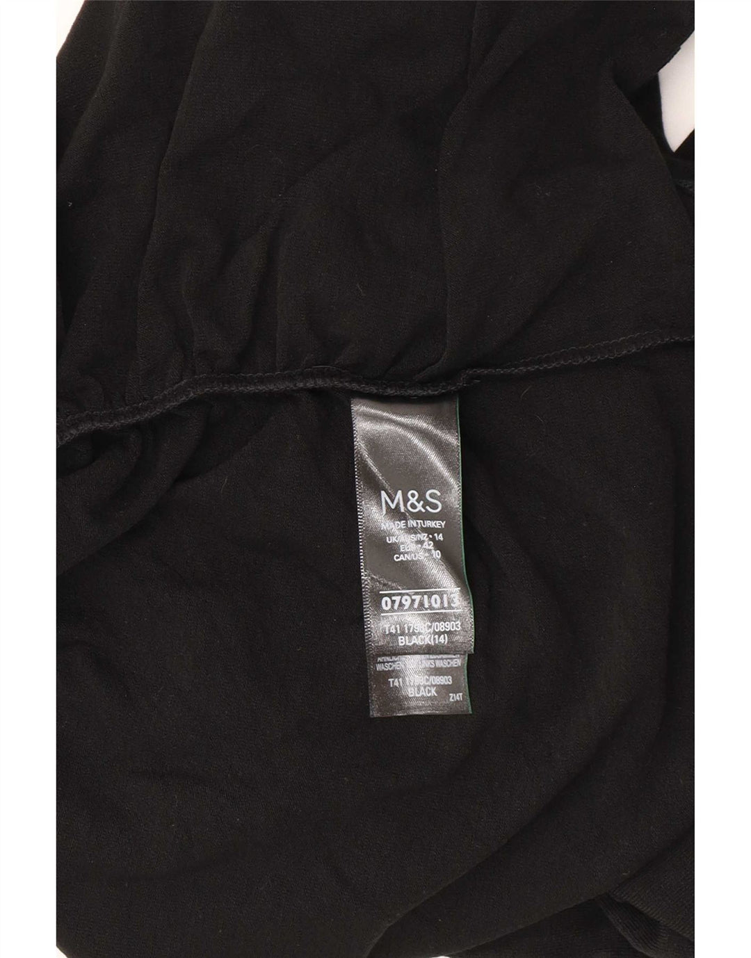 Marks & Spencer Top pentru femei cu mânecă lungă UK 14, mare, negru, acrilic
