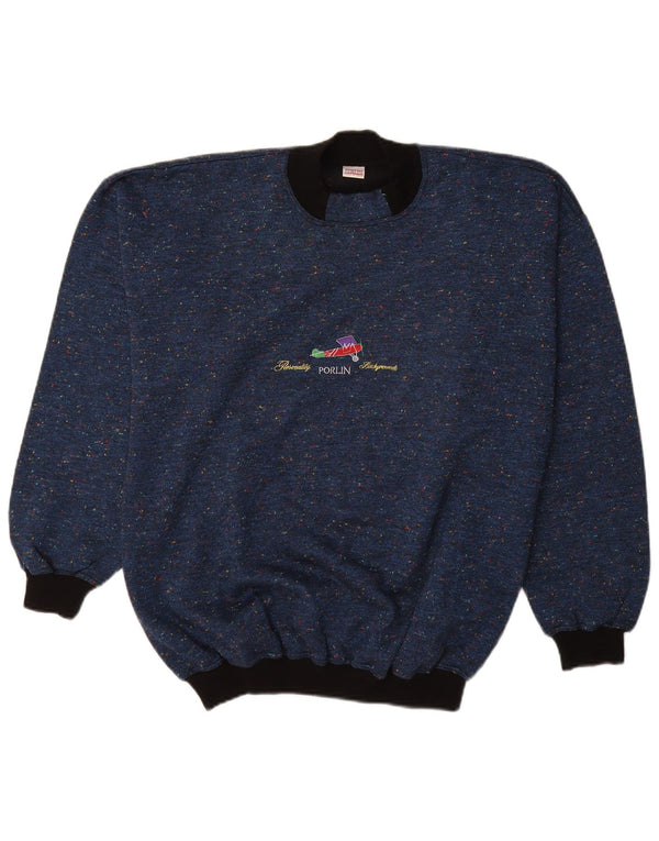 Pulover Vintage pentru bărbați cu gât țestoasă IT 48 Medium Bleumarin Pete