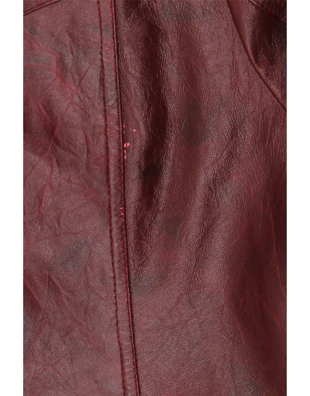 Jachetă de piele vintage pentru femei UK 26 5XL Burgundy
