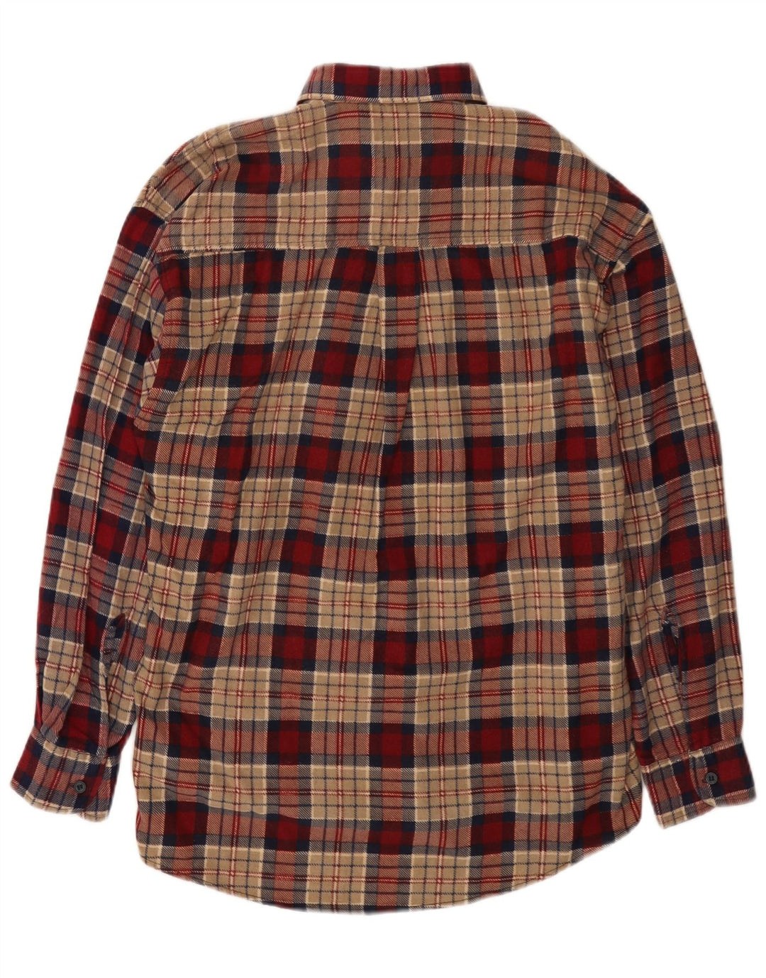 Cămașă de flanel pentru bărbați vintage, bumbac carouri roșu mediu