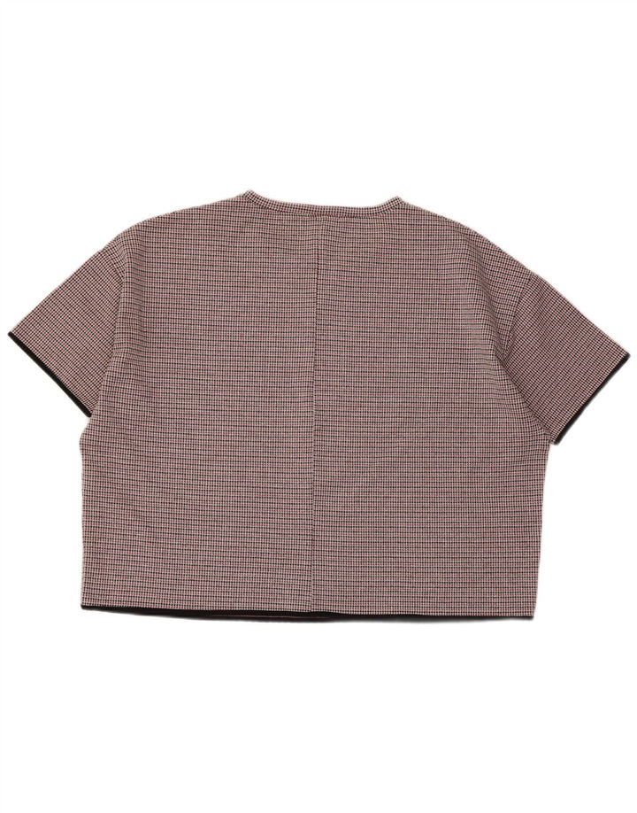 Bluză supradimensionată pentru femei Zara UK 14 Mare maro Houndstooth
