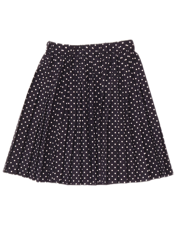 Fusta mini plisată vintage pentru femei IT 42 Medium W26 Bleumarin cu buline