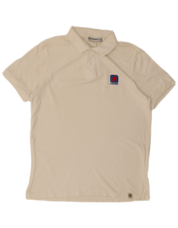 Tricou polo Converse pentru bărbați XL, bumbac alb