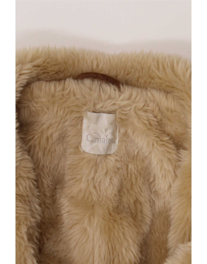 Palton din shearling pentru femei Camaieu UK 14, mare, bej