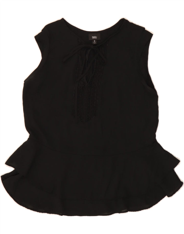 MOSSIMO Womens Sleeveless Blouse Top UK 10 Small Black Polyester Vintage Mossimo and Second-Hand Mossimo from Messina Hembry 
