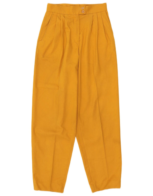 Pantaloni de damă vintage cu talie înaltă, casual, L25 L27, galbeni