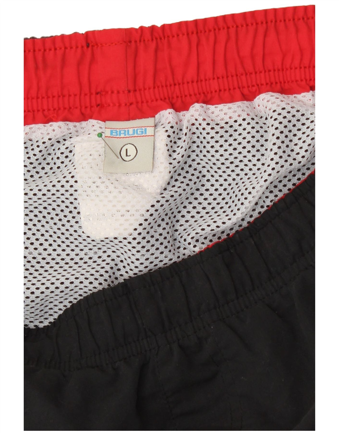 Pantaloni scurți de înot Brugi pentru bărbați, mari, negru, poliester cu dungi