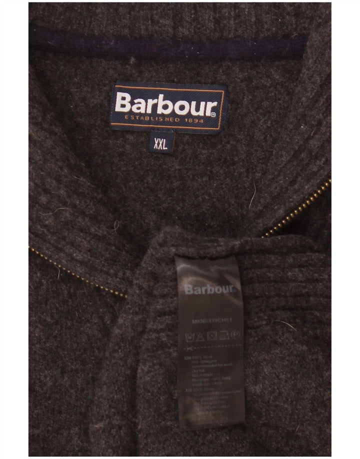 Pulover Barbour pentru femei, cu fermoar, cu gât, UK 20 2XL Lână gri