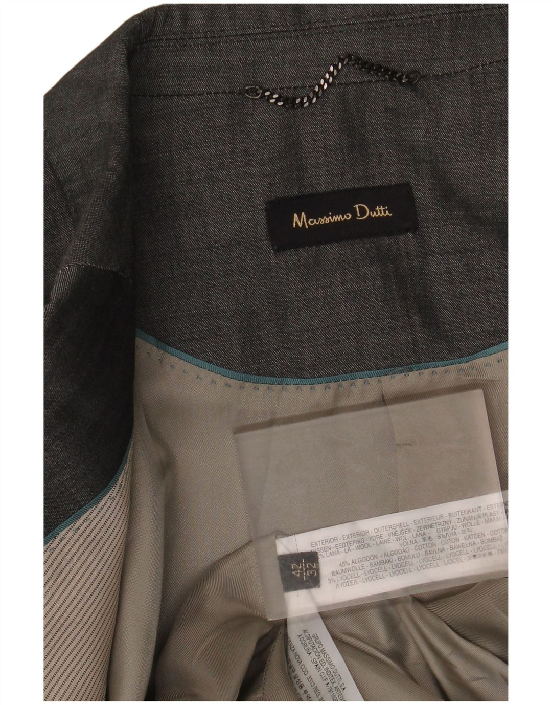 Massimo Dutti Jachetă pentru damă cu 2 nasturi EU 42 Bumbac mare gri