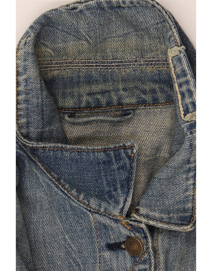 ABERCROMBIE & FITCH Jachetă de blugi supradimensionată pentru femei UK 14, bumbac albastru mediu