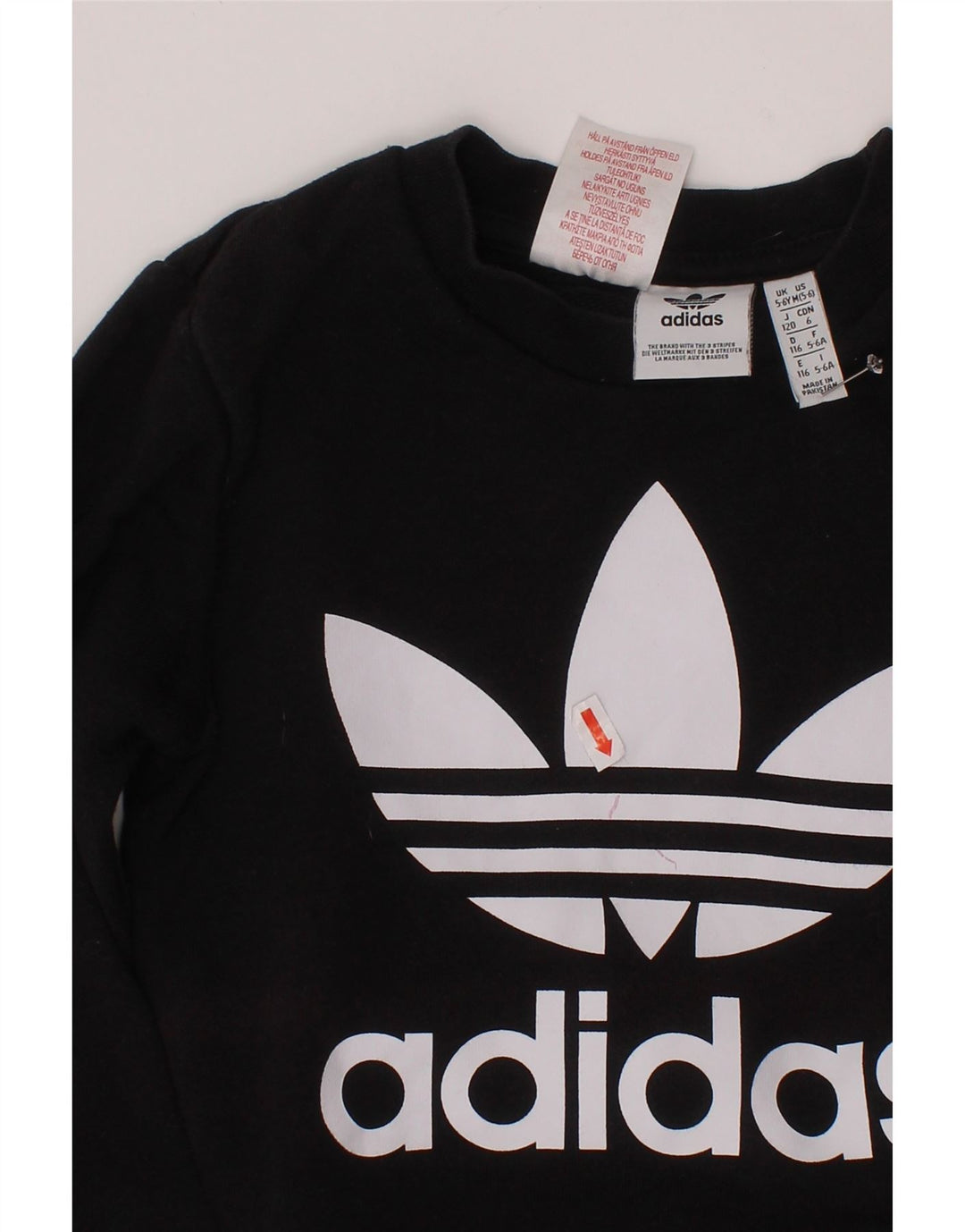 ADIDAS Băieți Pulover Grafic Pulover 5-6 Ani Bumbac Negru