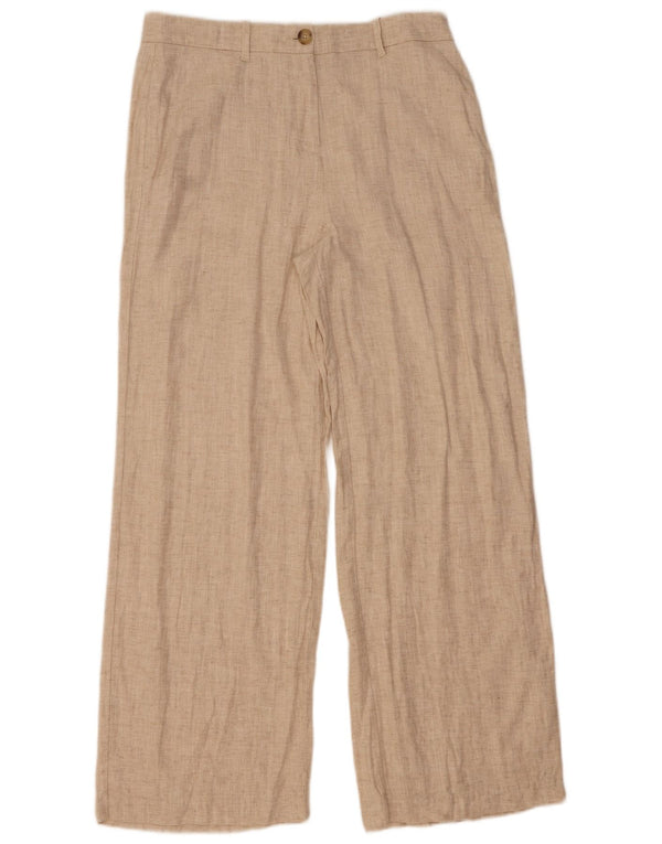 Marks & Spencer Pantaloni chino pentru femei cu picioare largi UK 14 Large W34 L30 Bej