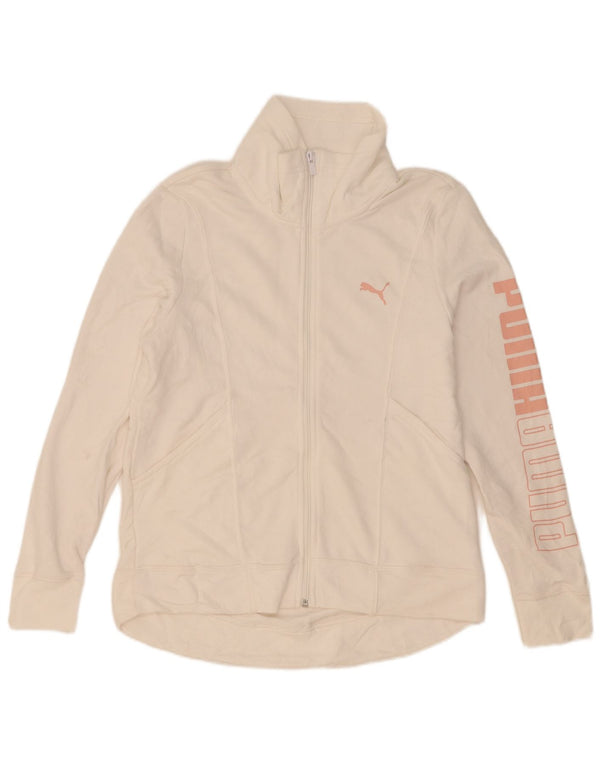 Jachetă de top cu trening grafic Puma pentru femei UK 14 Medium White