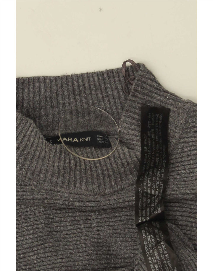 Pulover oversize cu gât țestoasă pentru femei Zara UK 10 Mic Gri
