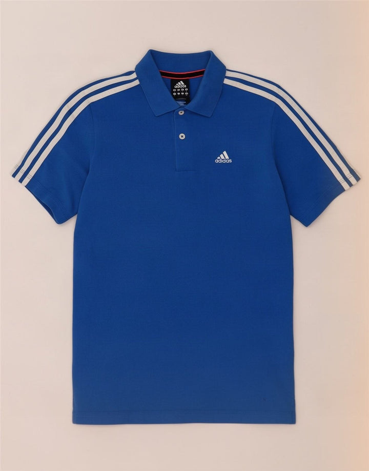 Tricou polo Adidas Climalite pentru bărbați, bumbac albastru mic
