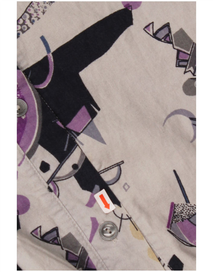 Fustă A-Line pentru femei VINTAGE cu talie înaltă W32 mare, gri, geometrică