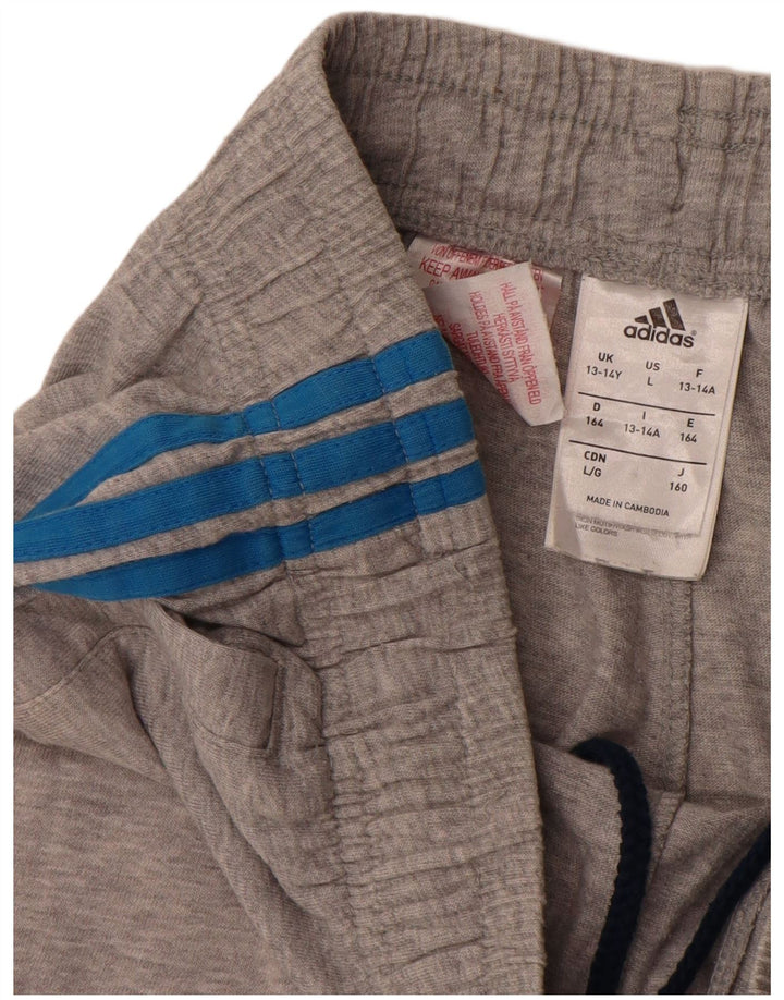 Pantaloni scurți sport grafic Adidas pentru băieți 13-14 ani, bumbac gri