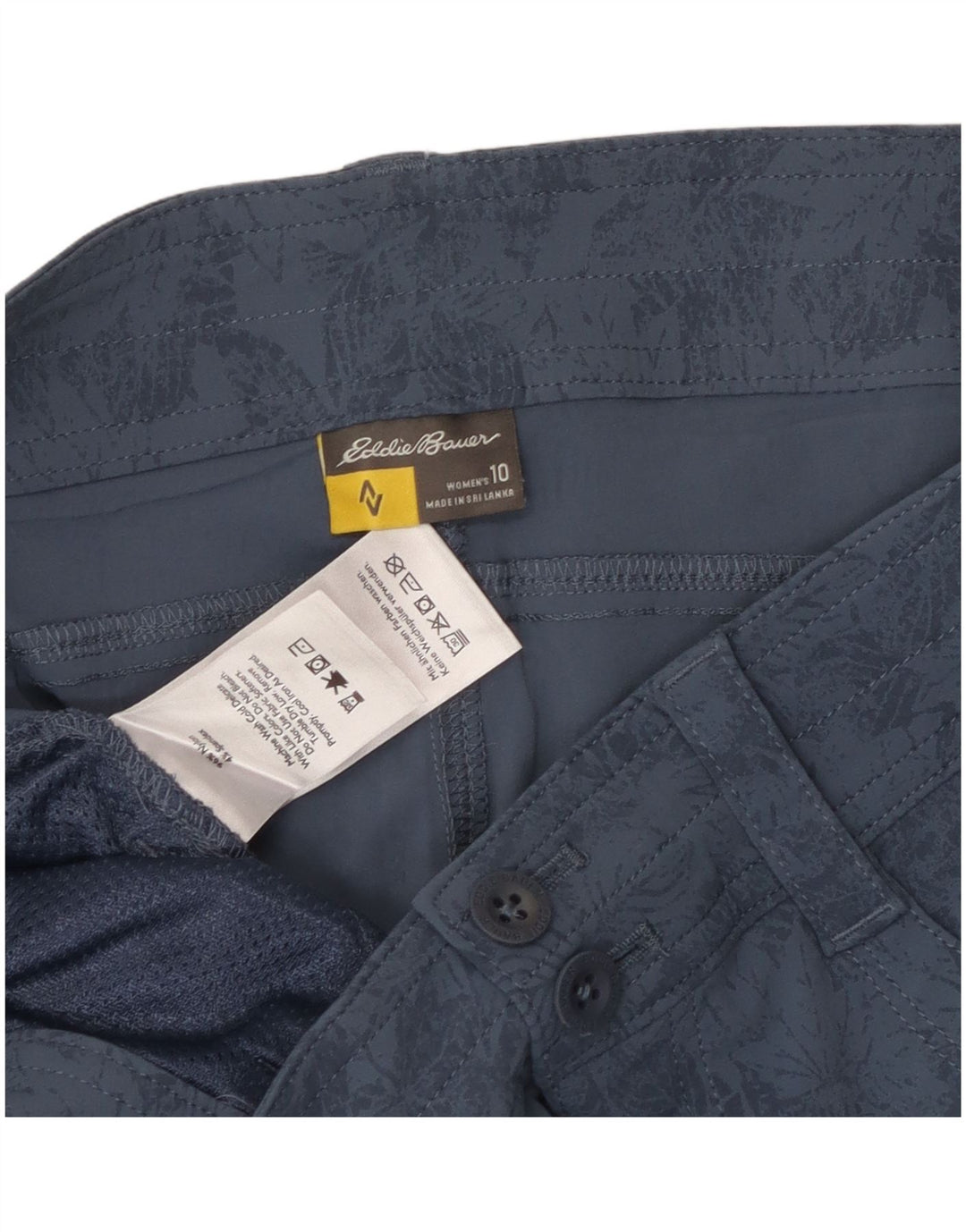 Pantaloni scurti cargo pentru femei Eddie Bauer US 10 Large W32 Blue Floral Nylon