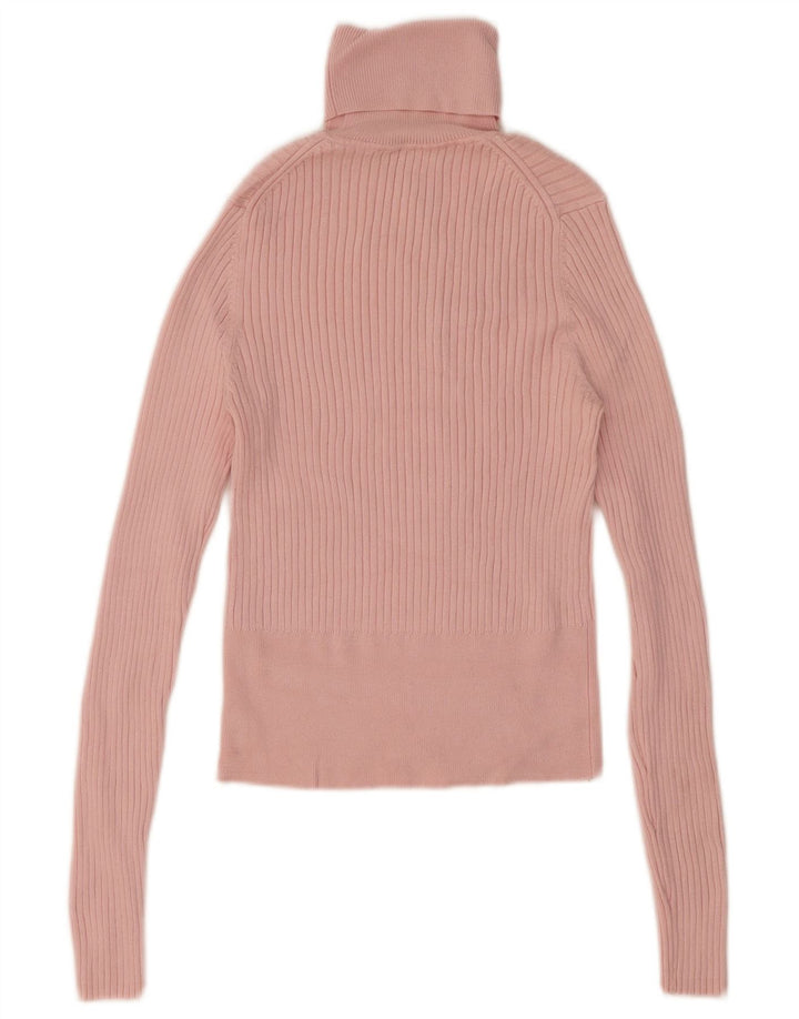 Top crop cu gât rulat pentru femei Zara UK 12, viscoză, roz mediu