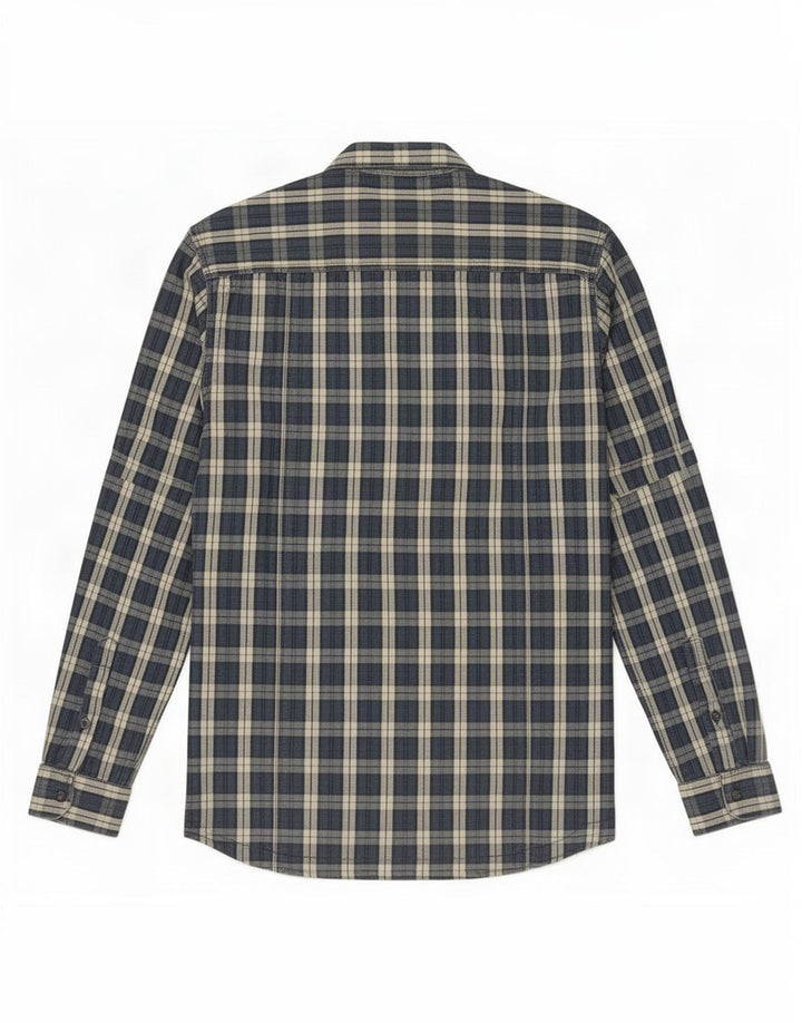 Cămașă Jack & Jones pentru bărbați, bumbac cu carouri medie bleumarin