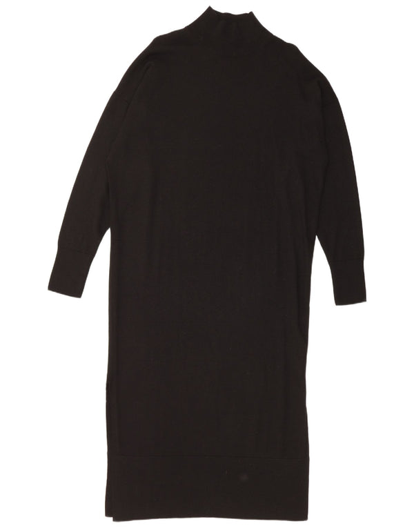 Cos Rochie Jumper Maxi Oversized pentru Femei UK 10 Mic Lână Neagră