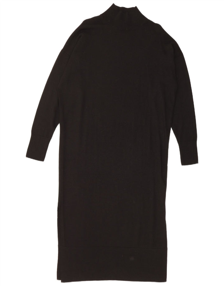 Cos Rochie Jumper Maxi Oversized pentru Femei UK 10 Mic Lână Neagră