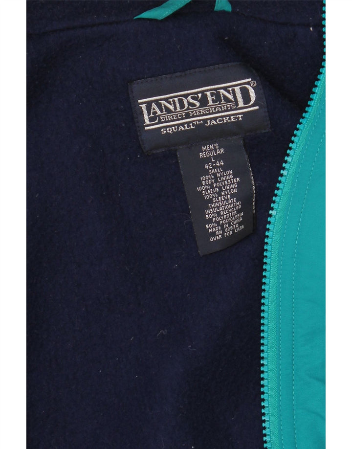 Jachetă LANDS END pentru bărbați Marea Britanie 42/44, nailon verde mare