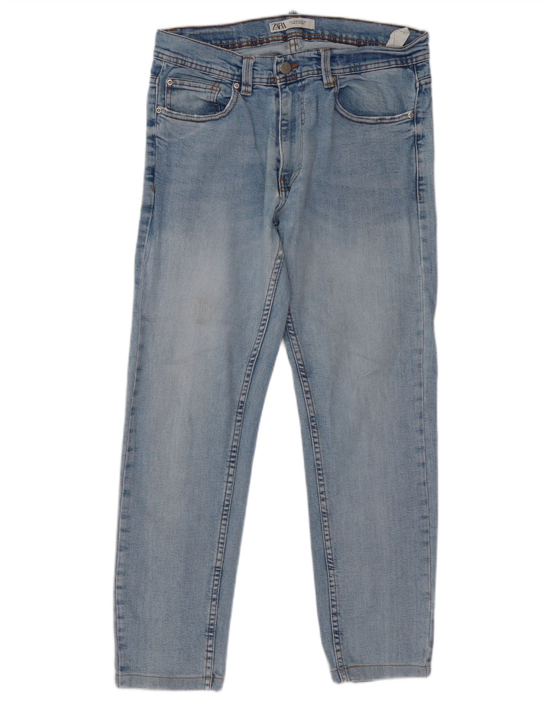 Blugi slim pentru bărbați Zara EU 42 Large W32 L28 Albastru