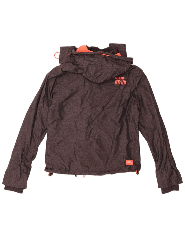 Jachetă de vânt cu glugă SUPERDRY pentru femei UK 12, gri mediu