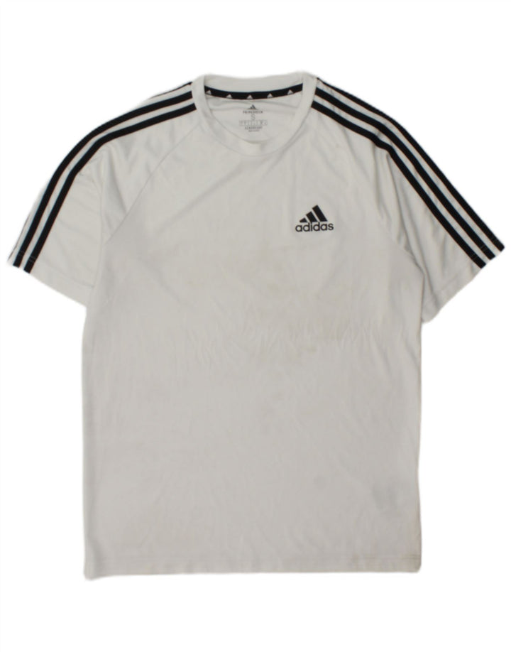 Tricou Adidas Aeroready pentru bărbați Top mic, alb, poliester color bloc
