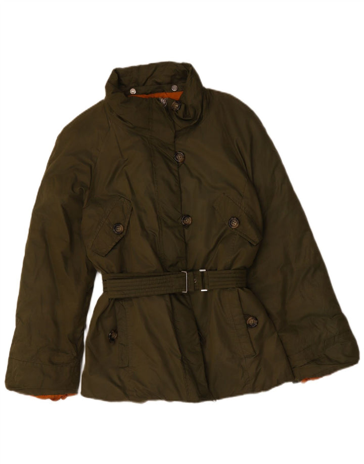 Jachetă căptușită de weekend pentru femei Max Mara UK 14 Poliester kaki mediu