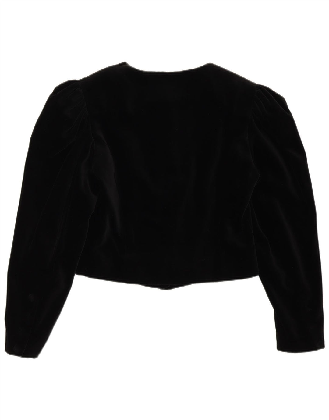 LAURA ASHLEY Jachetă Bolero pentru femei din catifea cu 6 nasturi, UK 10, bumbac negru mic