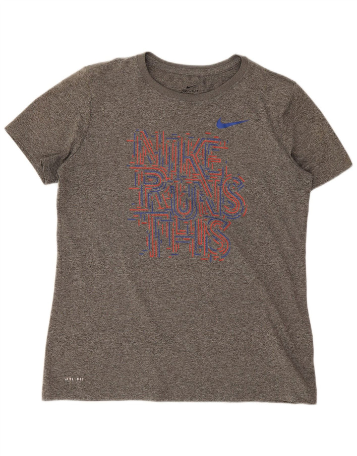 Tricou grafic Nike Dri Fit pentru femei Top UK 14 Medium Gri