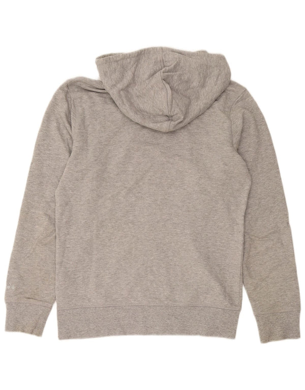 Pulover Diadora cu capota cu fermoar grafic pentru femei UK 16 mare bumbac cu pete gri