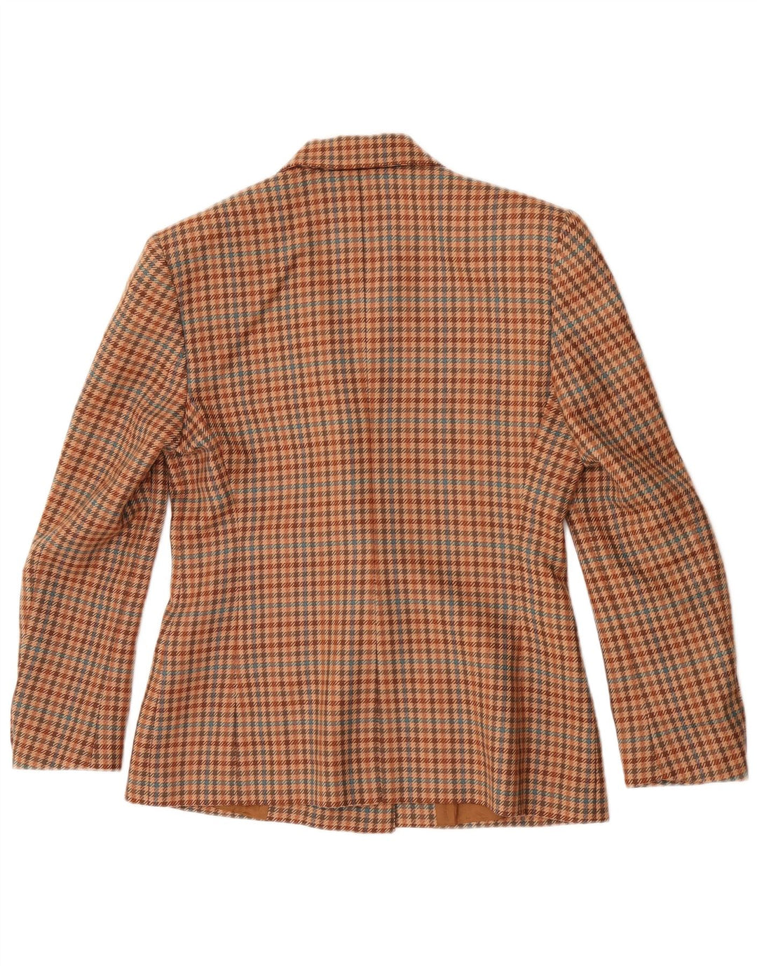 Jachetă vintage pentru femei cu piept dublu IT 42 Maro Mediu Houndstooth