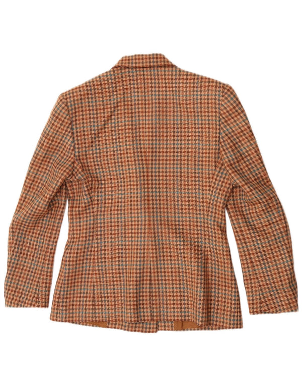 Jachetă vintage pentru femei cu piept dublu IT 42 Maro Mediu Houndstooth