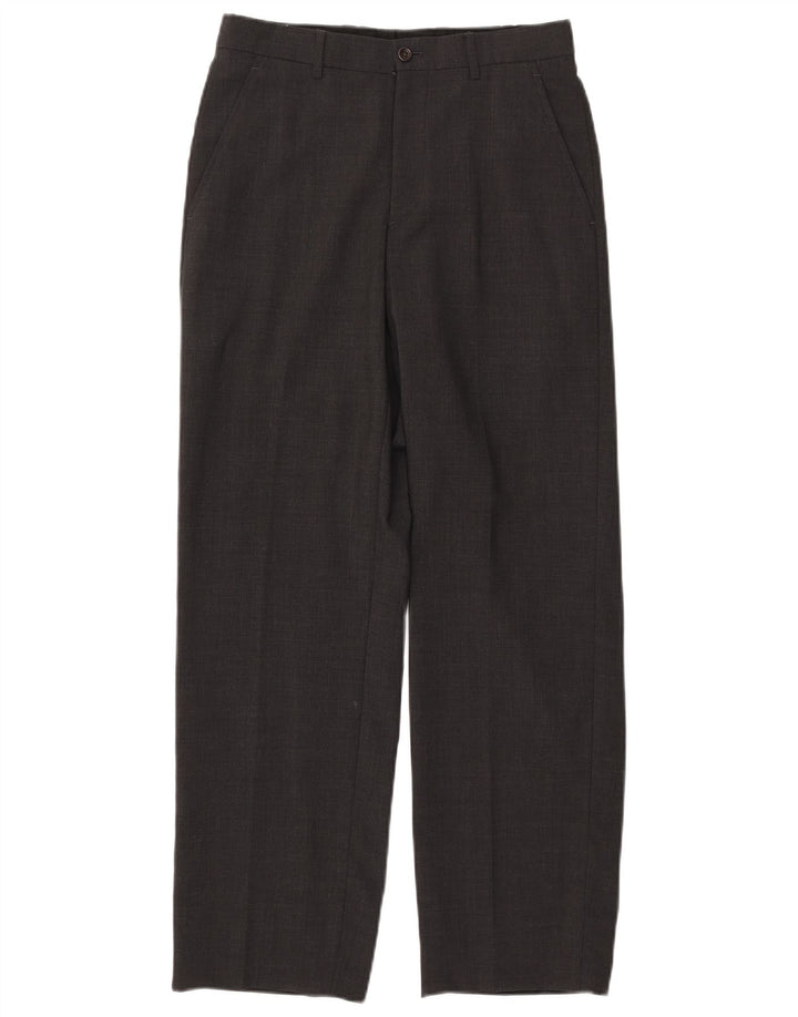 ARMANI Pantaloni Chino Drepți Bărbați IT 44 XS W29 L30 Gri Lână