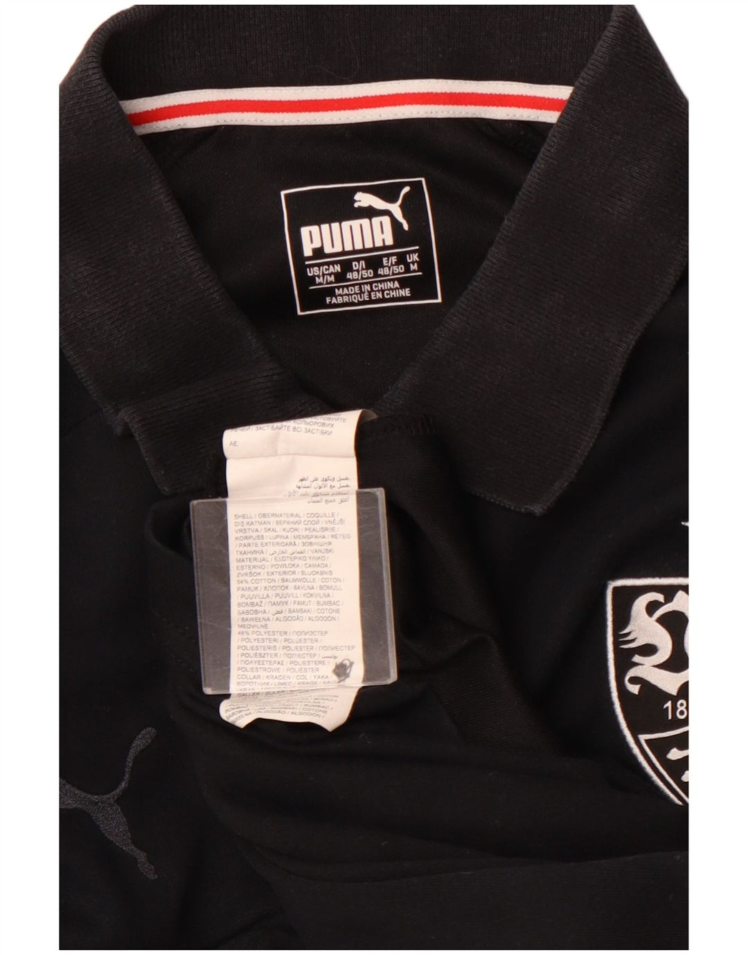 Tricou polo grafic PUMA pentru bărbați, bumbac mediu negru