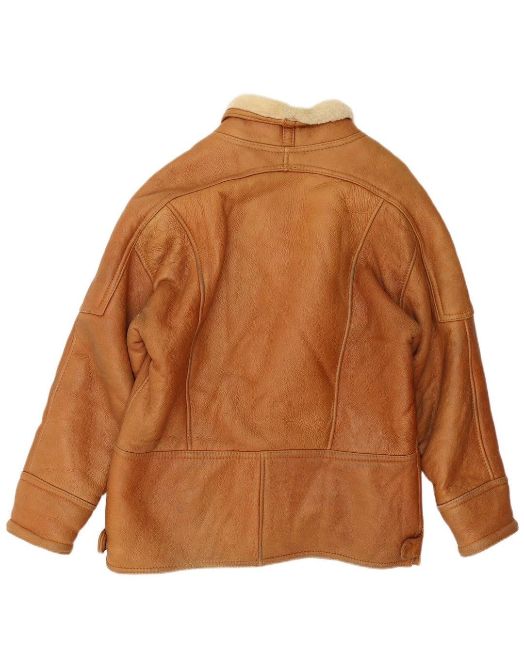 Jachetă vintage pentru bărbați din shearling UK 40 mare, maro, din shearling