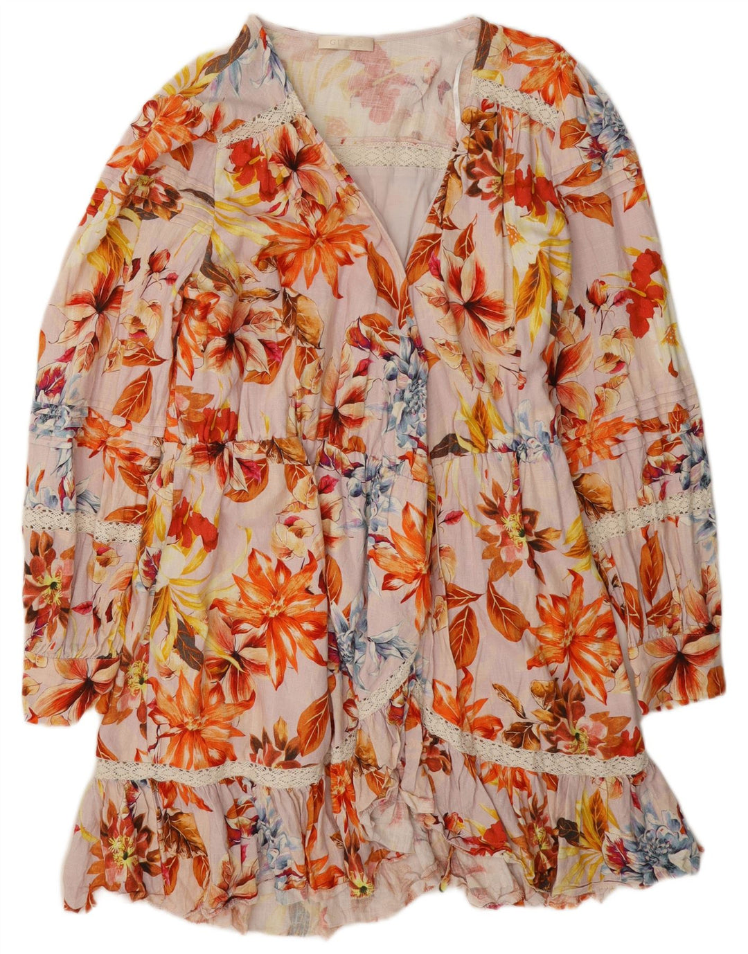 Rochie cu etaje Guess pentru femei UK 12 Medium Multicolor Floral Viscose