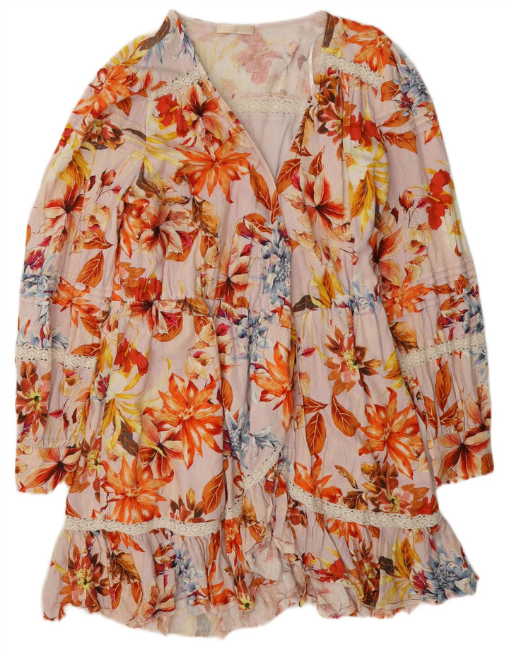Rochie cu etaje Guess pentru femei UK 12 Medium Multicolor Floral Viscose