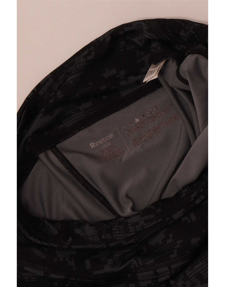 Leggings Capri pentru femei Reebok UK 8, camuflaj negru mic