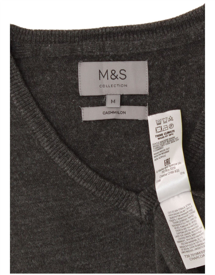 Pulover cu decolteu în V pentru bărbați Marks & Spencer, gri mediu acrilic