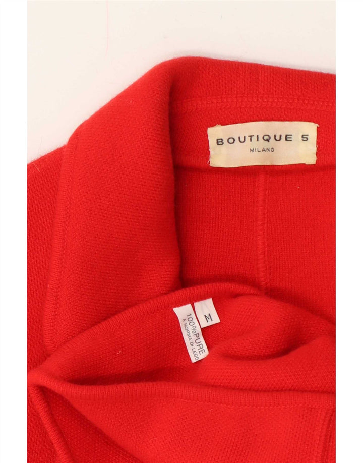 Jachetă vintage pentru femei din tricot cu 2 nasturi, cașmir roșu mediu UK 14