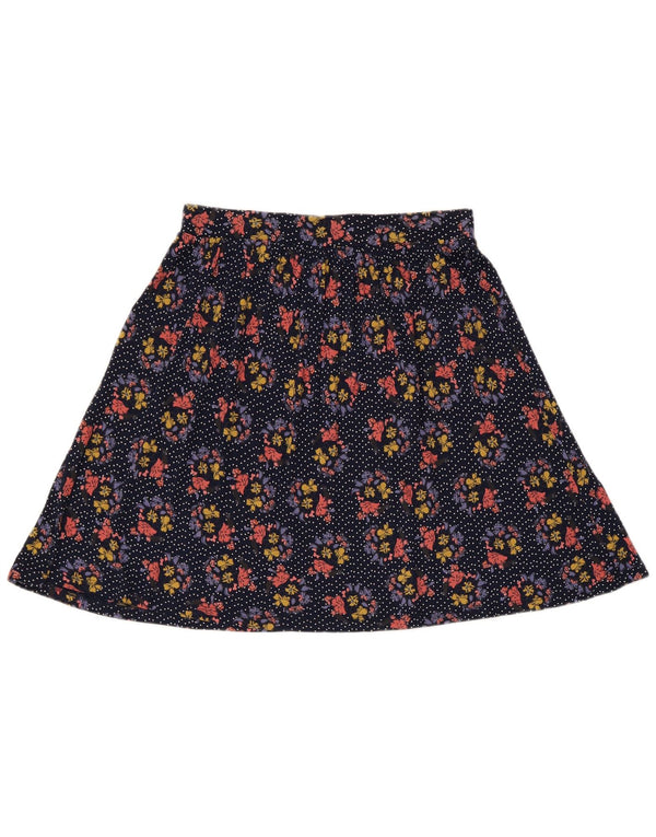 Fusta în formă de A pentru femei Fat Face UK 12 Medium W30 Vâscoză florală multicoloră