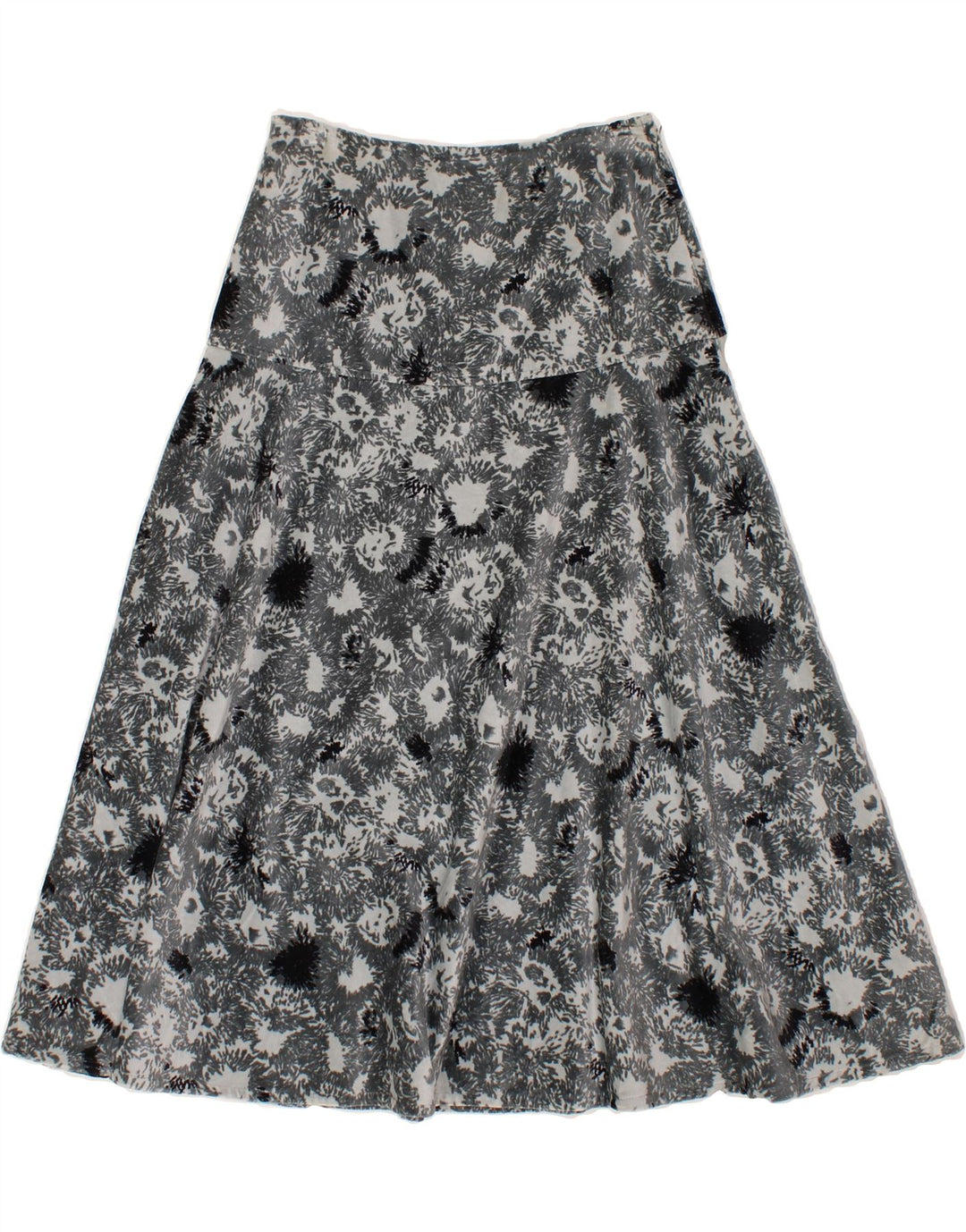 TRUSSARDI Womens Abstract Pattern A-Line Skirt IT 44 Medium W26  Grey Vintage Trussardi and Second-Hand Trussardi from Messina Hembry 