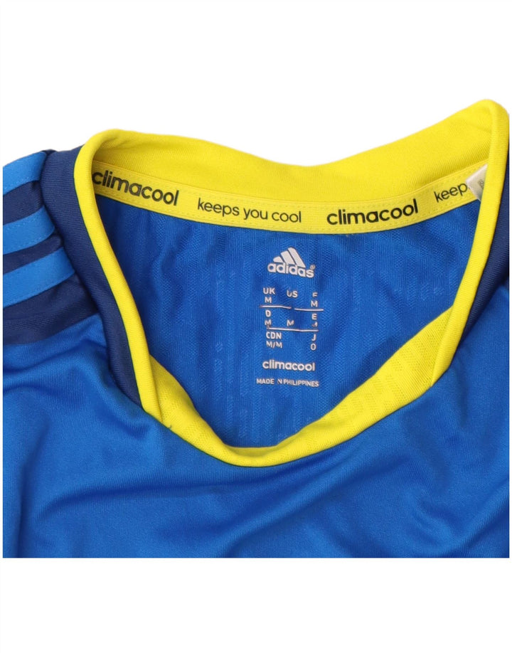 Tricou Adidas Climacool pentru bărbați Top Medium Blue Colorblock Poliester