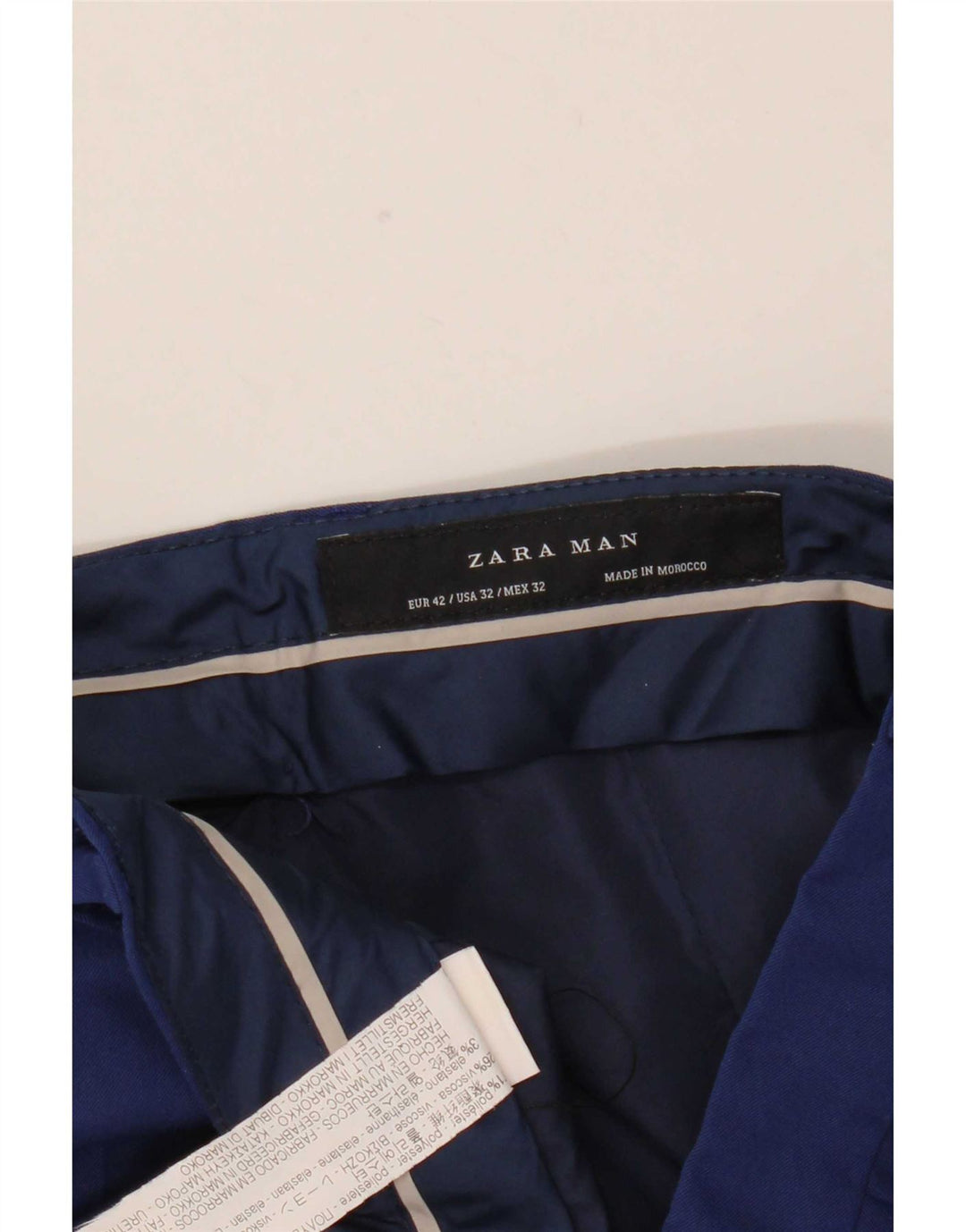 Pantaloni chino slim pentru bărbați Zara EU 42 Large W32 L30 Poliester albastru