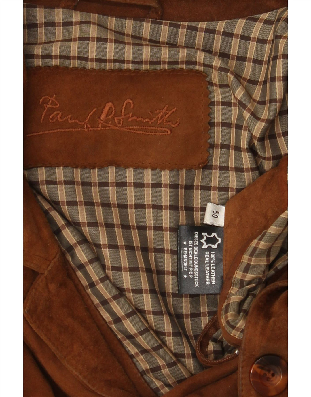 PAUL SMITH Jachetă de piele intoarsa pentru barbati IT 50 mare maro din piele